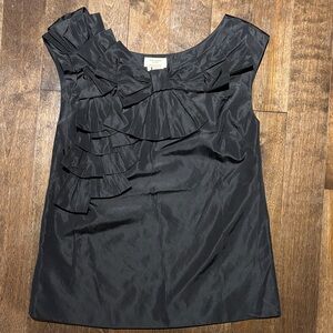 Kate Spade Black Ruffled Bow Blouse XS